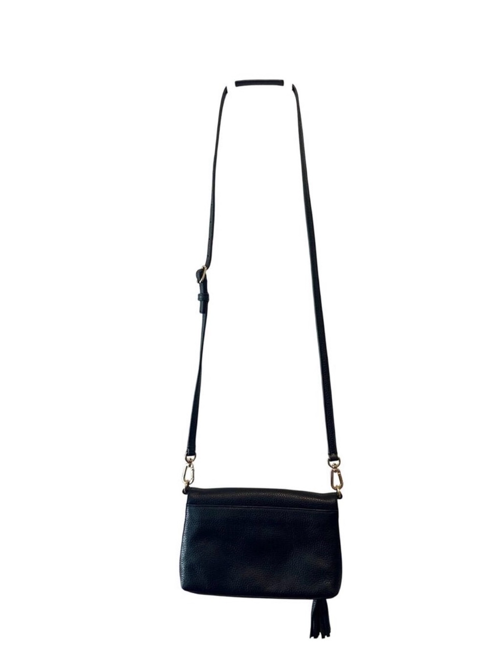 Tory Burch Black Pebbled Leather Tassel Crossbody - Picture 3 of 6